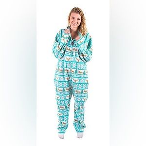 Forever Lazy Moose-Print Adult Onesie